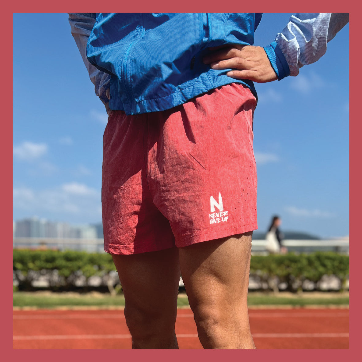 【男女款】NGU運動專用短褲-西瓜紅